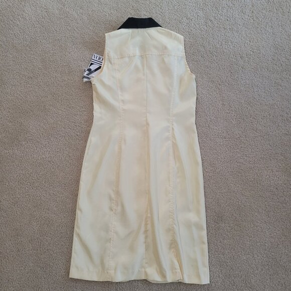 Zoda Womens Size 10 Yellow Pinup 50s  Bold Button Up Sheath Dress - Picture 6 of 12